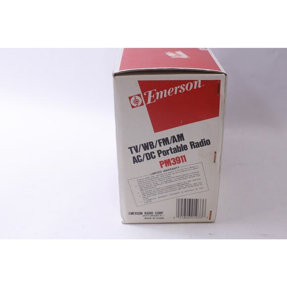 Emerson, Portable Radio, PM3911, Tv Sound, Fm, Am, Black, Top Handle, Vintage, - Picture 3 of 3